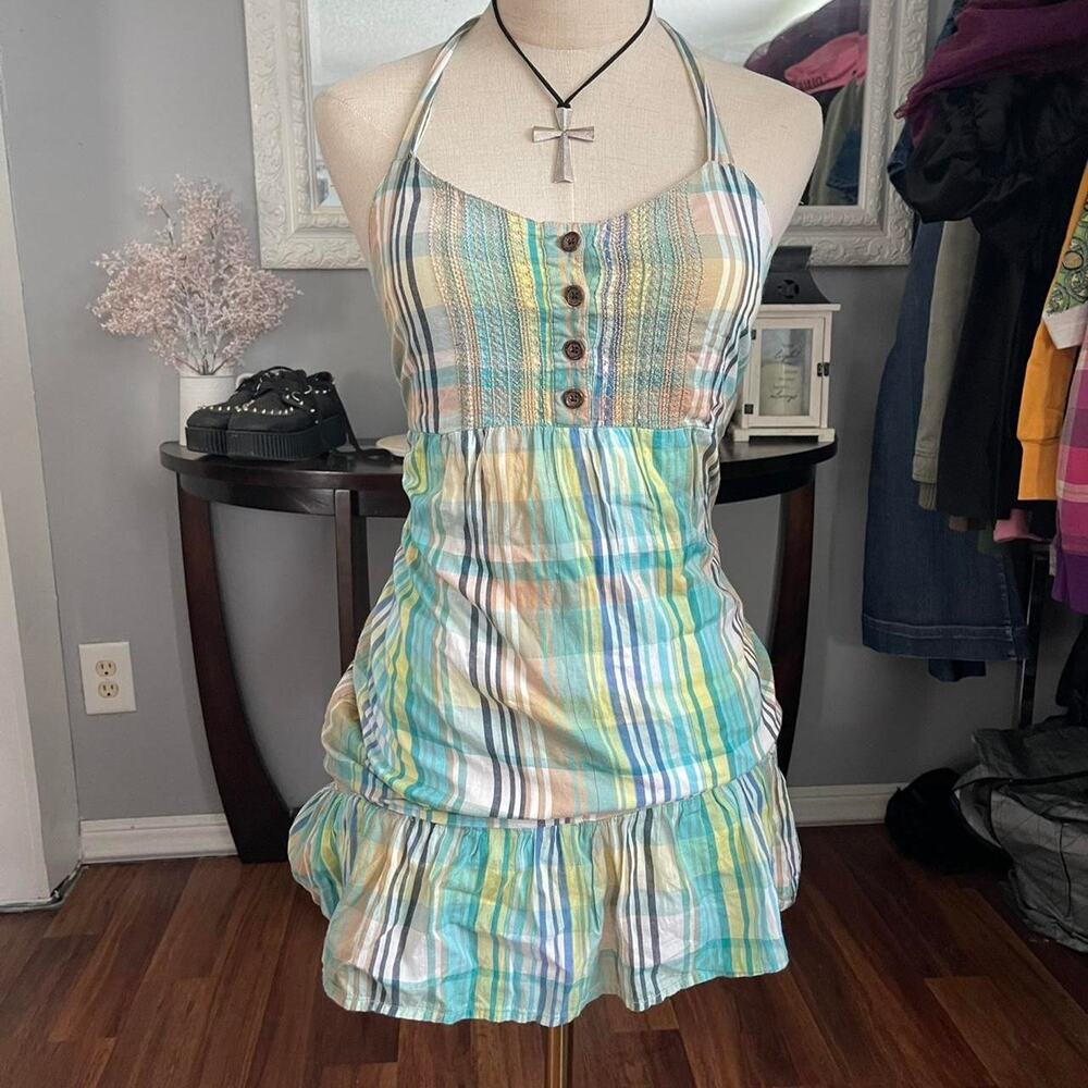 Y2k plaid babydoll dress